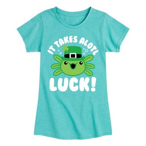 Girls' - Instant Message - St. Patrick's Day It Takes Alotl Luck Fitted Short Sleeve Graphic T-Shirt - 1 of 4