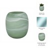 Modern Glam Glass Vase - Accent with Sleek Curved Silhouette and Decorative Contemporary Design for Home, Bedroom, or Office Decor - Green - 4 of 4