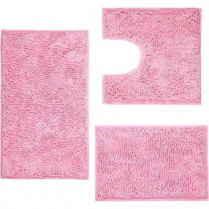 Super Absorbent Pink , 20x20/17x24/20x32 Luxury Shaggy Bathroom Rugs - 1 of 4