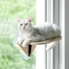 Mewoofun Pet Toy Wall Mounted Cat Wall Shelves, Cat Furniture Climbing Frame with Suction Cup, Holds Up to 20lb, 3pcs, Brown, 19.4"*7.08"*5.82" - 3 of 4