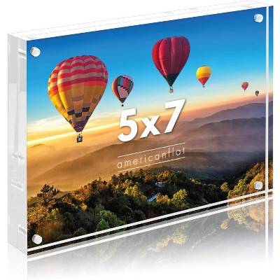 Americanflat Acrylic Picture Frame - Scratch Resistant with Magnetic Corners & Freestanding for Tabletop