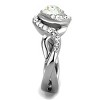 Slickblue Women’s Silver Halo Ring, Round Clear Center Stone with Side Synthetic Crystals, Polished Steel Band,Size 5–10 - 4 of 4
