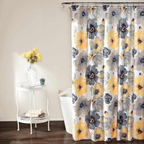 Leah Shower Curtain Yellow Gray Lush, Tropical Shower Curtains Target