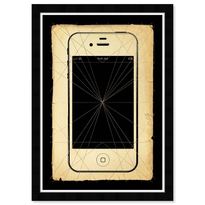 13" x 19" Phone Print Entertainment and Hobbies Framed Wall Art Black - Hatcher and Ethan: Modern Style, Digital Art, Vertical Layout