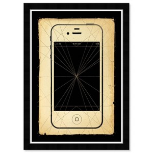 13" x 19" Phone Print Entertainment and Hobbies Framed Wall Art Black - Hatcher and Ethan: Modern Style, Digital Art, Vertical Layout - 1 of 4