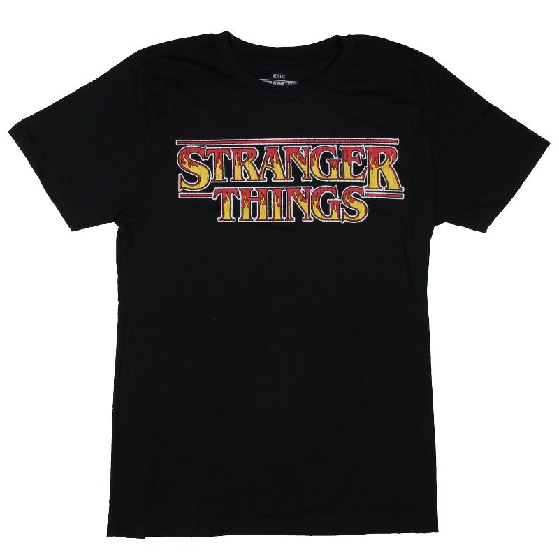 Stranger Things Men's TV Show Title Logo Graphic Crewneck Tee T-Shirt Adult, 1 of 4