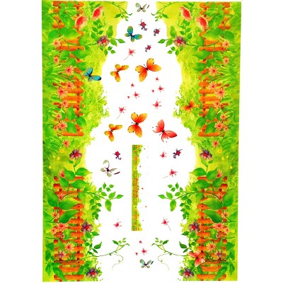 Slickblue Vivid Butterfly & Fresh Grass Wall Stickers - Decorative Vinyl Decals for Living Rooms, Bedrooms - 19.6"x27.5"