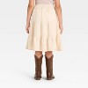 Girls' Tiered Midi Skirt - Cat & Jack™ Cream - 2 of 3