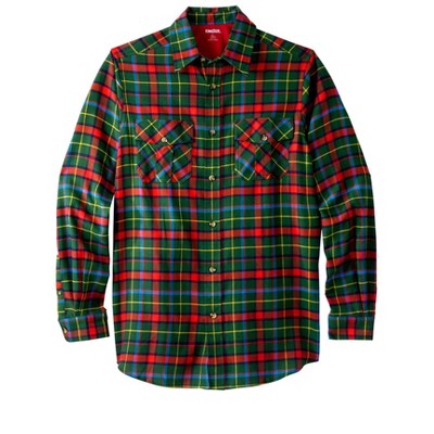 Kingsize Men's Big & Tall Plaid Flannel Shirt - Big - 8xl, Holiday