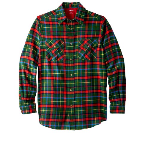 KingSize Men's Big & Tall Plaid Flannel Shirt - Big - 8XL, Holiday Multi  Plaid Multicolored