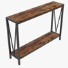 Orieon 43 Inch Entryway Table, 2-Tier Narrow Console Table with Shelves, Rustic Industrial Sofa Table for Hallway, Living Room, or Foyer, Brown - 2 of 4