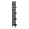 Vynxaria 62"h 4 - Tier Corner Transitional Bookshelf in Brown & Black - 4 of 4