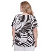 Alfred Dunner Women's Twisted Leaves Top with Side Tie Top - 2 of 4