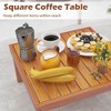 Tangkula Set of 6 Acacia Wood Patio Furniture Set Outdoor Sectional Conversation Set w/ Cushions & Coffee Table Off White - 2 of 4