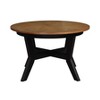 COWLOWN Black Table Legs 32inch Wood Round Coffee Table for Living Room, Walnut Top - 4 of 4