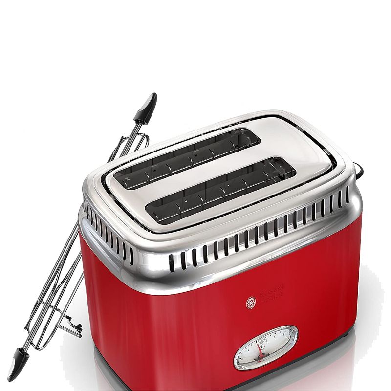 Russell Hobbs Retro Style 2 Slice Toaster in Red, 3 of 4