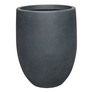 Rosemead Home & Garden, Inc. 20" Wide Kante Lightweight Tall Concrete Outdoor Planter Pot Charcoal Black - 1 of 4