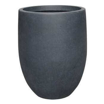 Rosemead Home & Garden, Inc. 20" Wide Kante Lightweight Tall Concrete Outdoor Planter Pot Charcoal Black