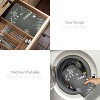 LunaLulinlk 24" x 18" Dish Drying Mat Set of 2 Microfiber Dish Drainer/Rack Pads with Hanging Loop Gray and White Plants - 3 of 4