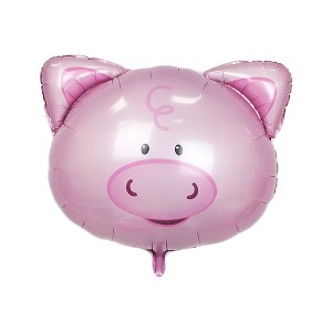 Unique Bargains Foil Pig Design Inflation Helium Birthday Festival Celebration Anniversary Ornament Balloon 8 Inch - 1 of 4