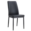 Set of 6 Modern Dining Chairs with Faux Leather Upholstered Seat and Metal Legs, Black/White-ModernLuxe - 4 of 4