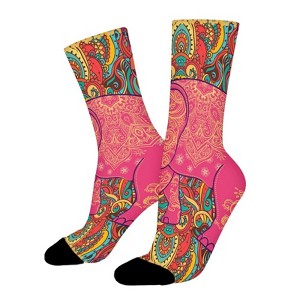 Beautiful Elephant Women Printed Crew Socks Funny Funky Socks Soft Polyester Novelty Gifts for Artists Men - 1 of 1