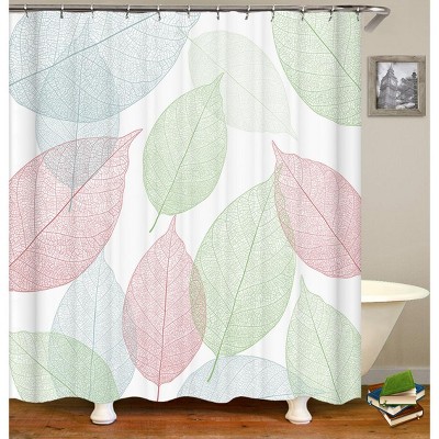 Colorful Leaves Shower Curtains for Bathroom Waterproof Fabric Bath Curtain Durable Soft Stylish Bathroom Decor 72x72 Inch