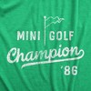 Mens Mini Golf Champion T Shirt Funny Retro Putt Putt Champ Graphic Tee For Guys - Crazy Dog Men's T Shirt - 2 of 4