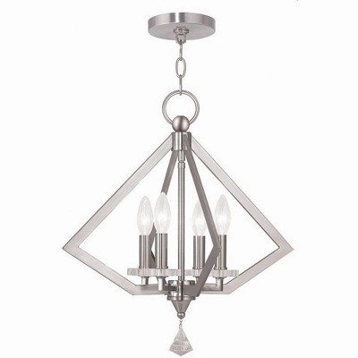 Livex Lighting Diamond 4 - Light Chandelier in  Brushed Nickel