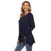 Women's Long Swing Tunic Blouses Long Sleeve Tshirts Casual Flowy Dressy Tops for Leggings Blouse - 2 of 4