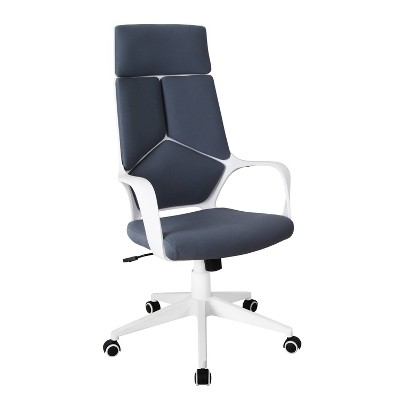 Modern Studio Office Chair Gray/White - Techni Mobili: Swivel, Adjustable, Ergonomic with Nylon Base