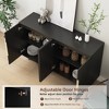 56" Modern Fluted Buffet Sideboard Cabinet with Adjustable Shelves, Large Farmhouse Credenza Accent Storage Console Table for Kitchen Dining Entryway - 4 of 4