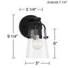 Possini Euro Design Modern Wall Light Sconce Black Metal Hardwired 5 1/4" Fixture Clear Glass Shade for Bedroom Bathroom Bedside - 4 of 4