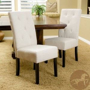 Set of 2 Upholstered Dining Chair with Fabric and Wood-Christopher Knight Home - 1 of 4