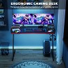 BestMassage 47 Inch Gaming Desk Z-Shaped PC Computer Desk with Carbon Fiber Surface Adjustable Leg Pads, Red - 3 of 4