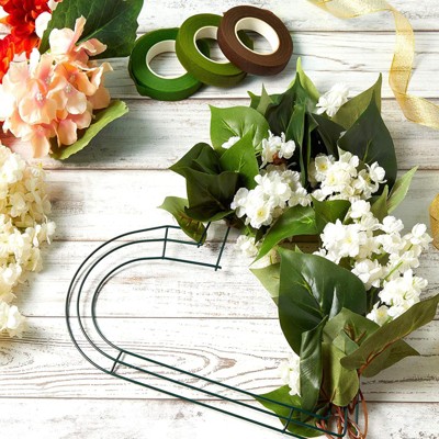 Bright Creations 3 Pack Heart Shaped Metal Floral Wreath Frame for Flowers (12 Inches)