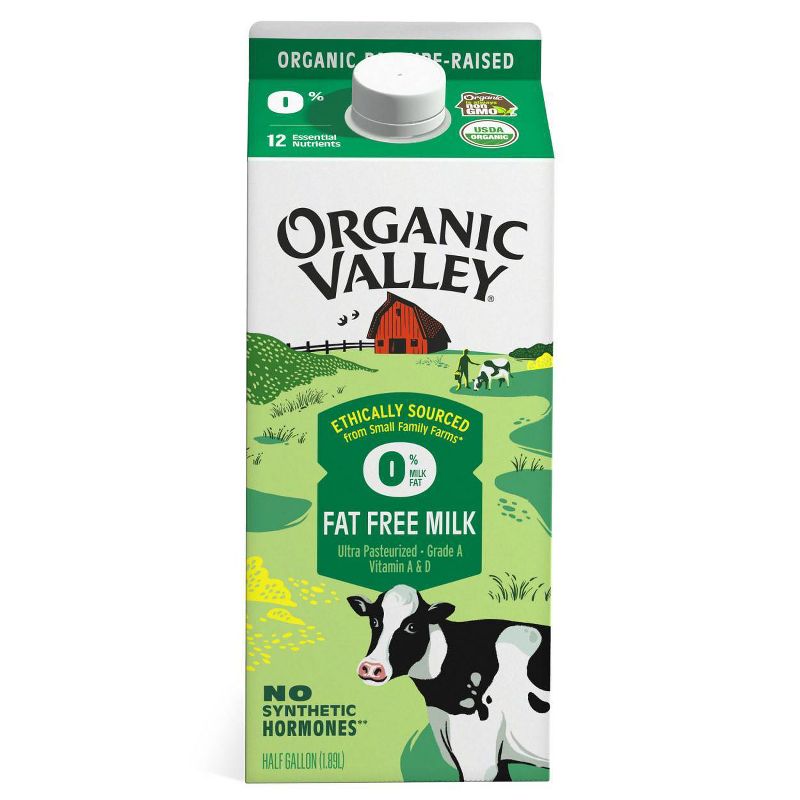 Organic Valley Fat Free Milk - 64oz, 1 of 2