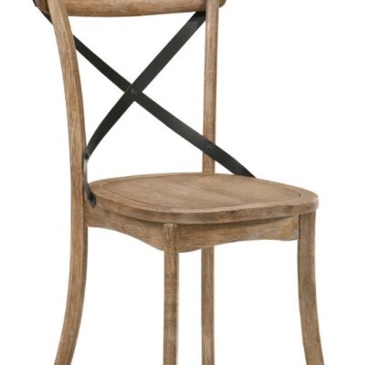 Rustic Oak High Cross Back Side Chair