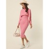 Seta T Women's Spring Fall 2 Piece Outfits Knitted Long Sleeve Turtleneck Sweaters with Tank Bodycon Midi Sweater Dress Set - 3 of 4