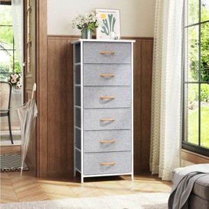 Crestlive Products Vertical Dresser for Bedroom Storage Tower with Sturdy Steel Frame Wood Top Easy Pull Fabric Bins - 1 of 4