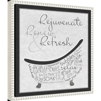 Rejuvenate Renew Refresh Beaded White Canvas Wall Art