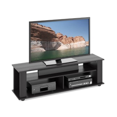 Ravenwood Black 62" Contemporary TV Stand with Open Shelving