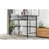 Twin Size Metal Loft Bed with Desk, Ladder and Guardrails - 3 of 4