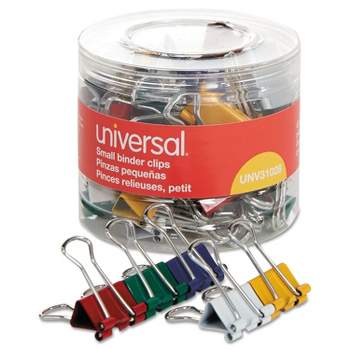 UNIVERSAL Small Binder Clips 3/8" Capacity 3/4" Wide Assorted Colors 40/Pack 31028