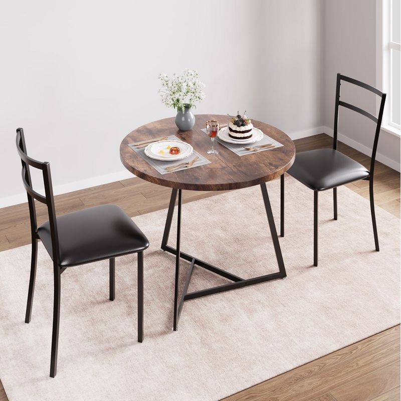 Whizmax Round Kitchen Chairs for 2 Modern Dining Room Table Set for Small Space, 3 of 10
