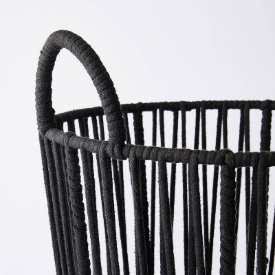 L Water Hyacinth and Black Cotton Rope Basket - Threshold&#8482;