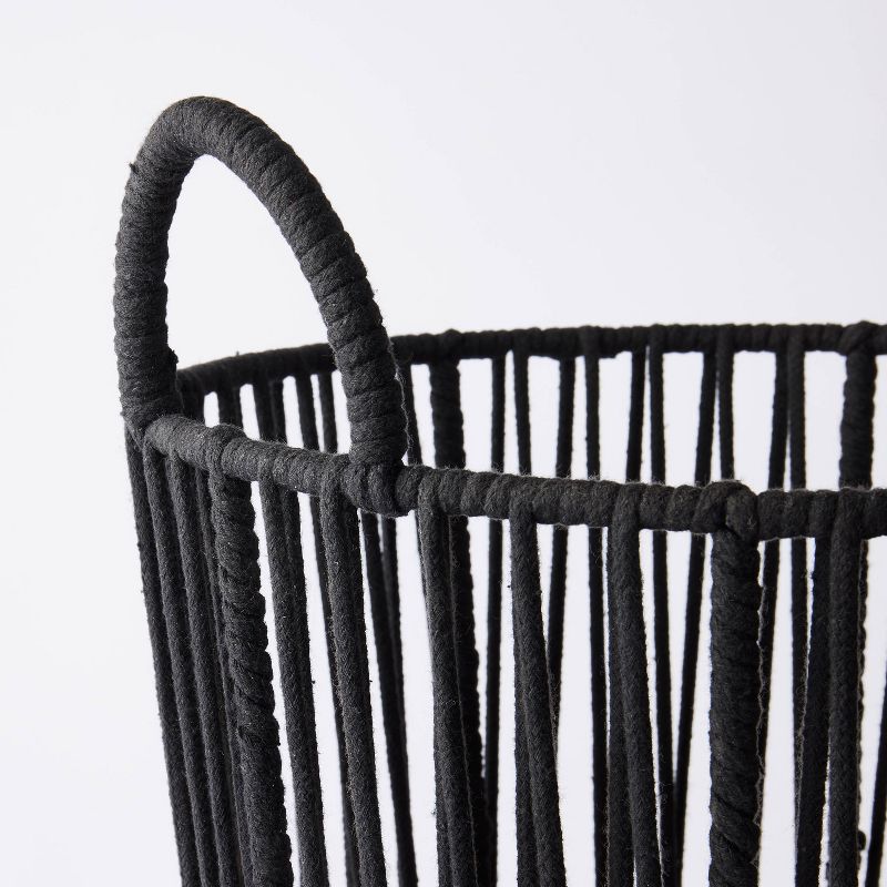 L Water Hyacinth and Black Cotton Rope Basket - Threshold&#8482;, 4 of 5
