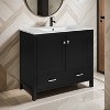 36" Bathroom Vanity with Ceramic Sink, Soft-Close Doors, Double Storage Shelves & Divided Drawer - Leovsnove - 2 of 4
