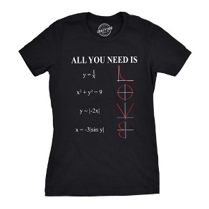 Womens All You Need Is Love Equation T Shirt Funny Nerdy Math Tee - Crazy Dog Women's T Shirt - 1 of 4
