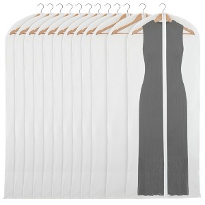 Clear Garment Bag Covers, Zippered Closet Bags for Clothes (24x60 In, 12 Pack) - 1 of 4